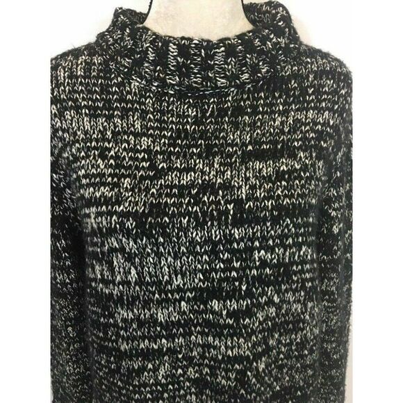 Zara Womens Black White Knit Long Sleeve Sweater Top Medium - Picture 2 of 5